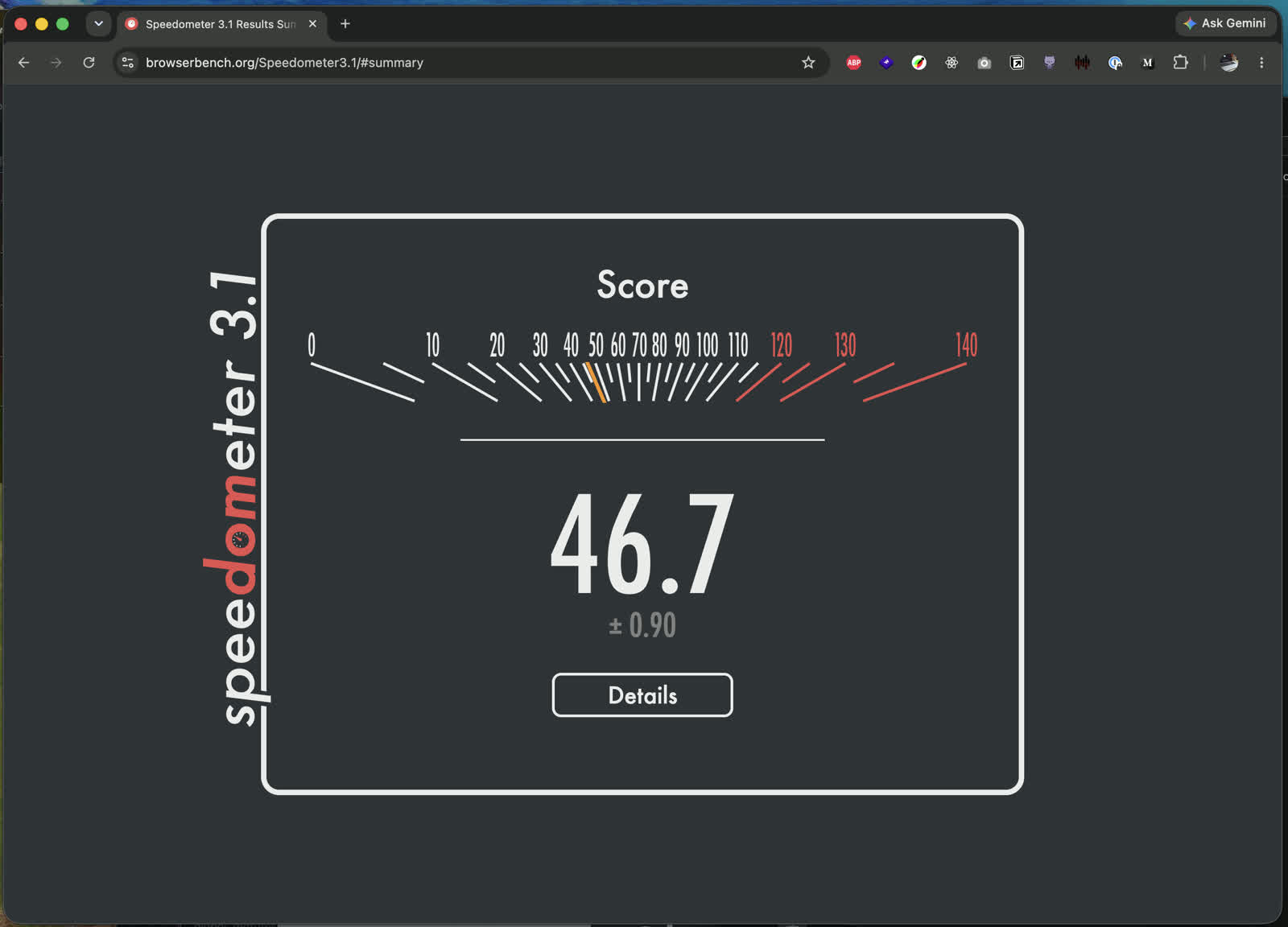 Original run screenshot