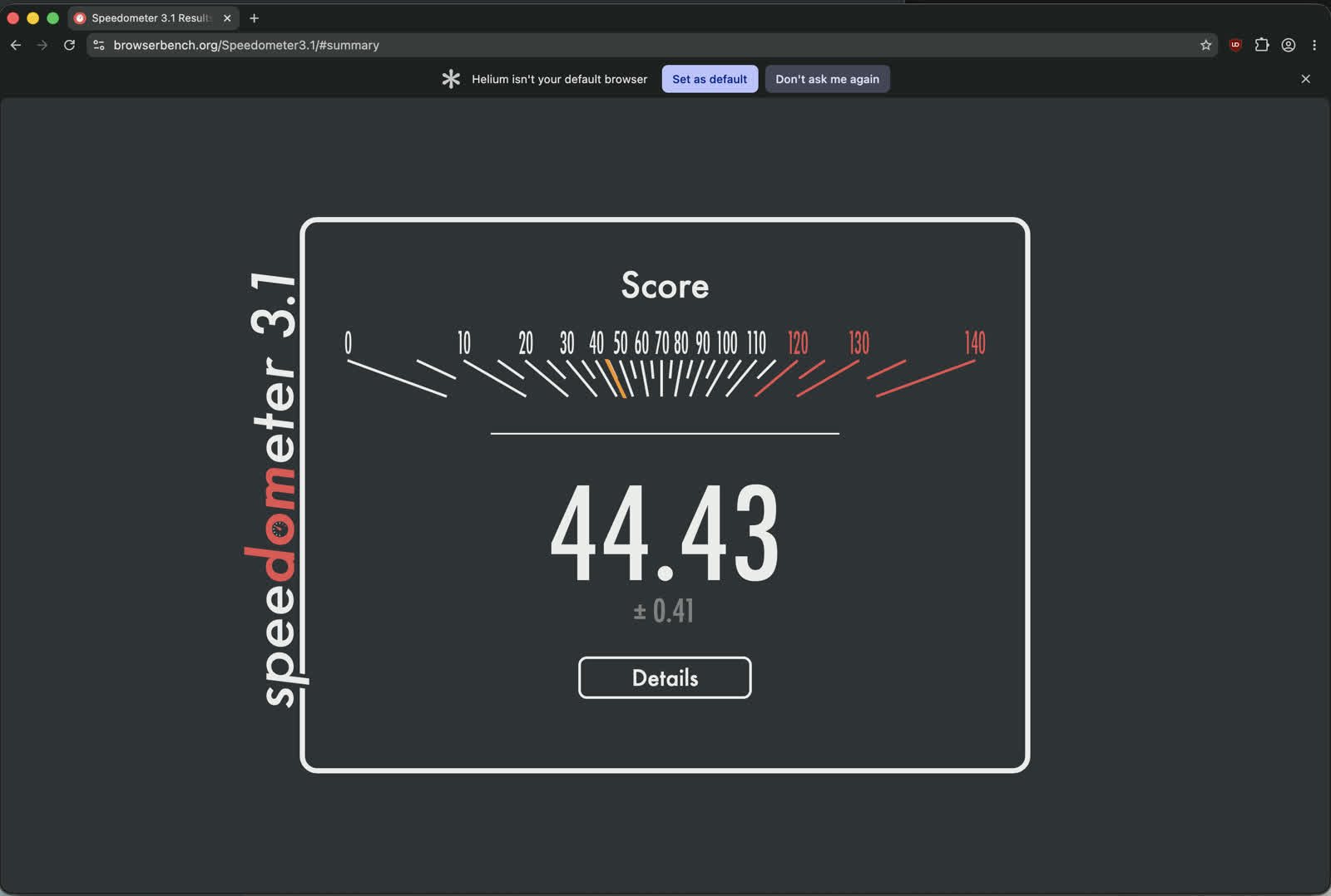 Original run screenshot